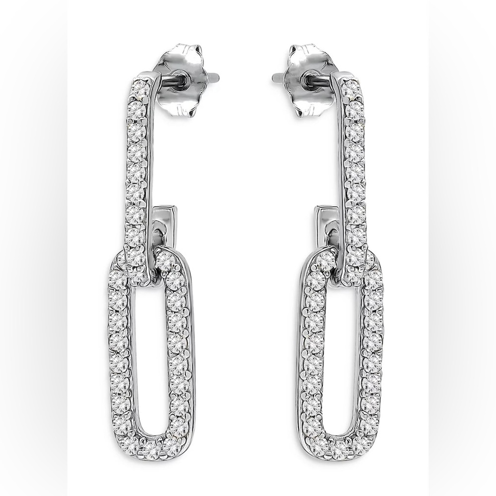 Aqua Sterling Silver Sparkling Earrings